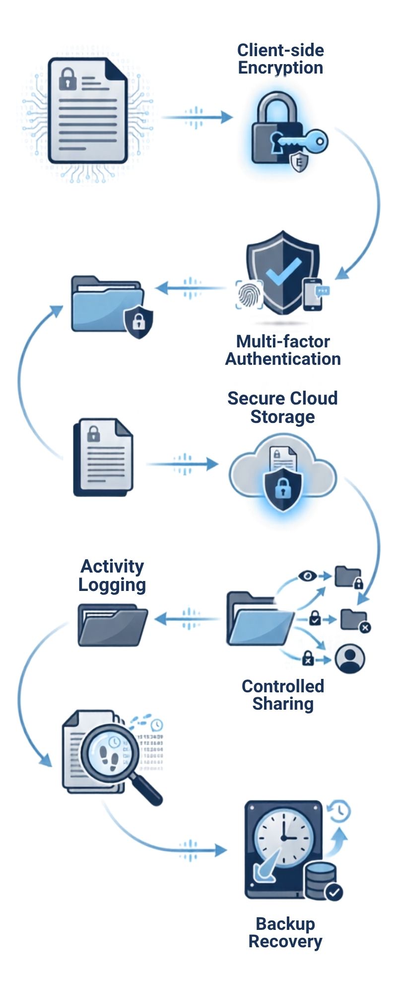 Cloud storage encryption and access control workflow