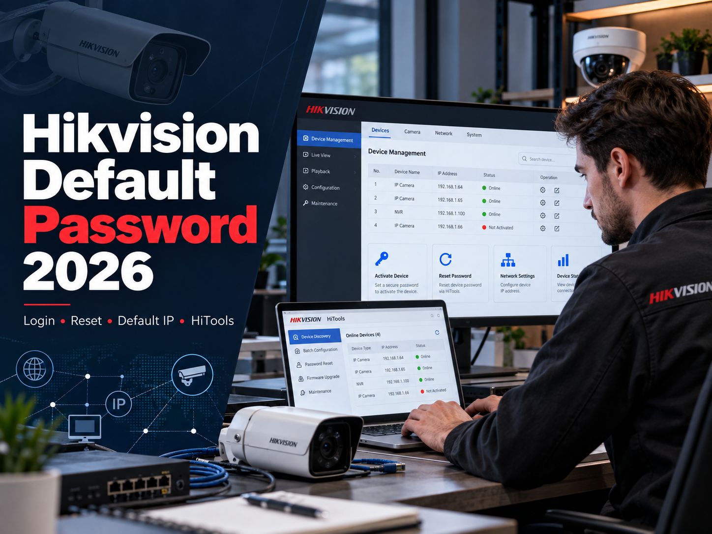Hikvision Default Password (2026): Login, Reset, Default IP & HiTools Guide